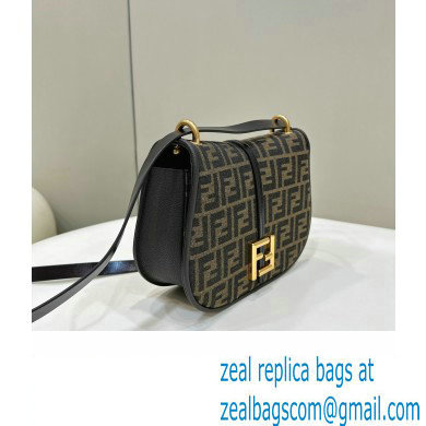 Fendi C Com Medium bag in Brown FF jacquard fabric and leather 2023 - Click Image to Close